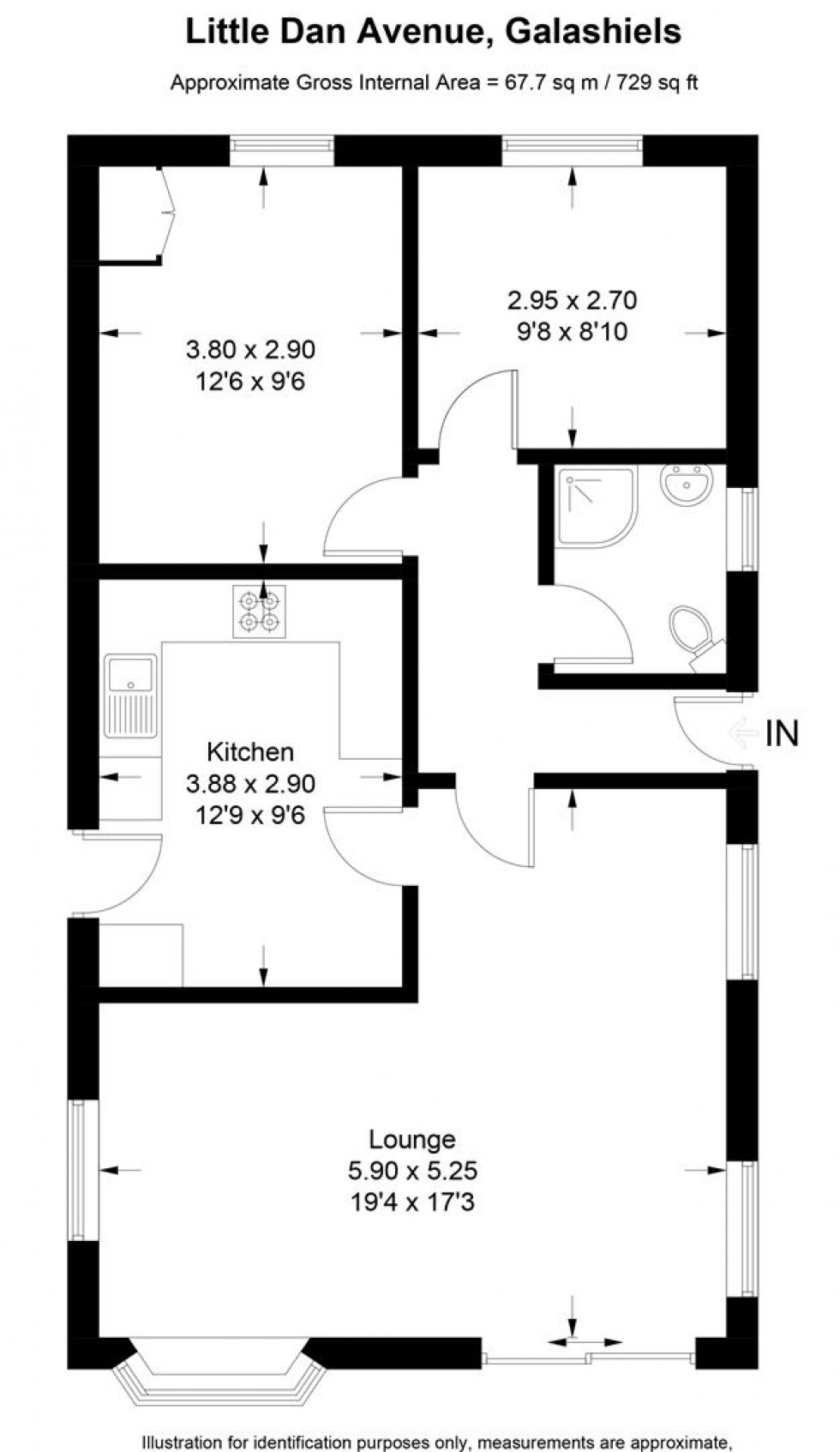 Floorplan for 3 Little Dan Avenue, Kilnknowe Park, Galashiels