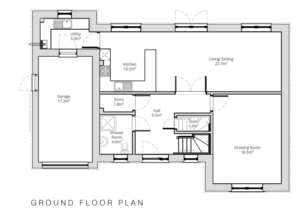 Floorplan for Plot 9, Hillside Terrace, Selkirk