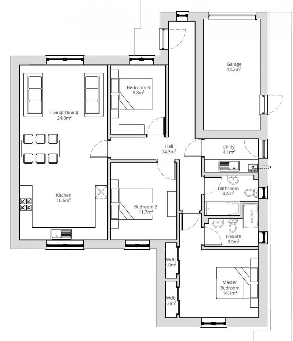 Floorplan for The Ettrick, Hillside Terrace, Selkirk