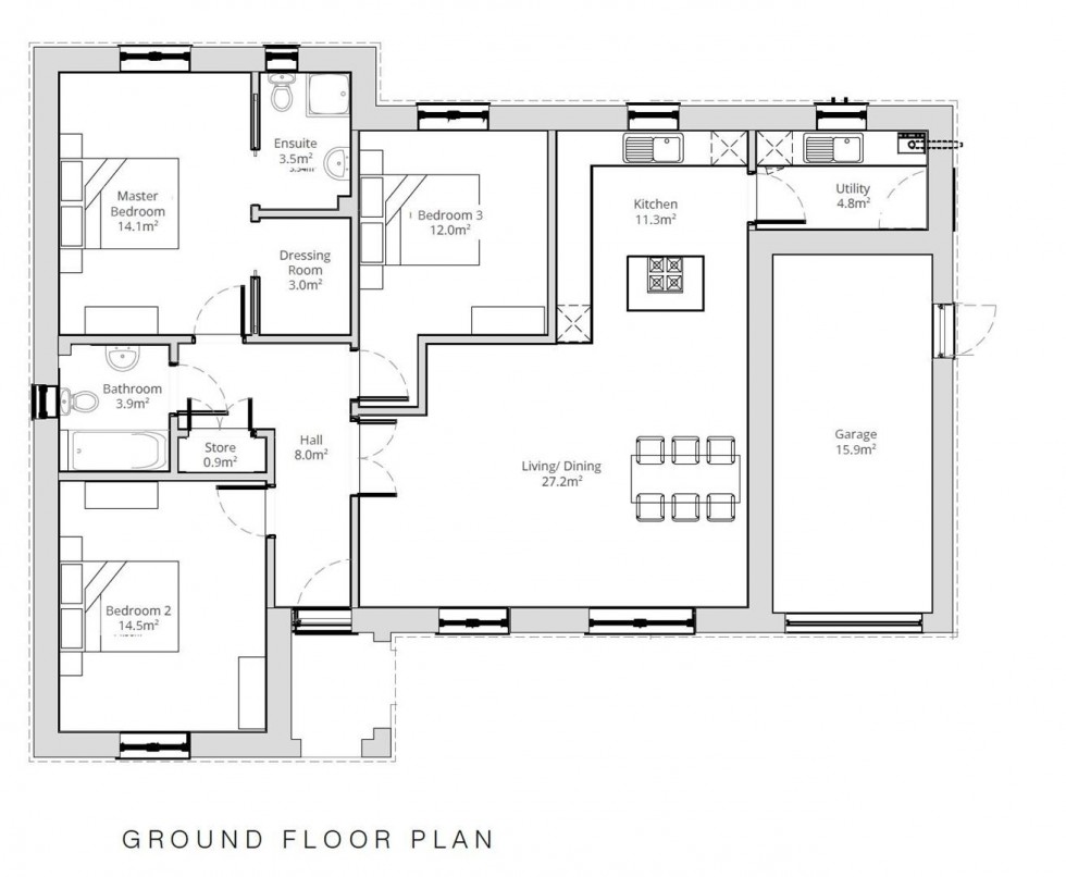 Floorplan for Jedbank 2, Hillside Terrace, Selkirk