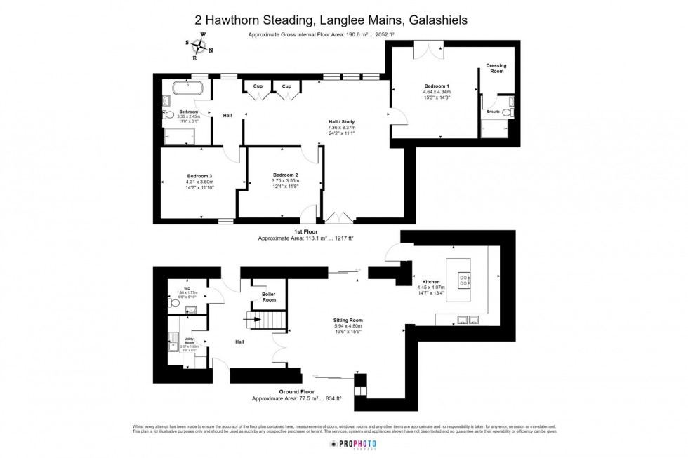 Floorplan for 2 Hawthorn Steading, Langlee Mains, Galashiels