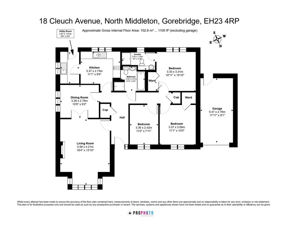 Floorplan for 18 Cleuch Avenue, North Middleton, Gorebridge