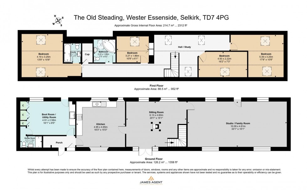 Floorplan for The Old Steading, Wester Essenside, Selkirk, TD7 4PG