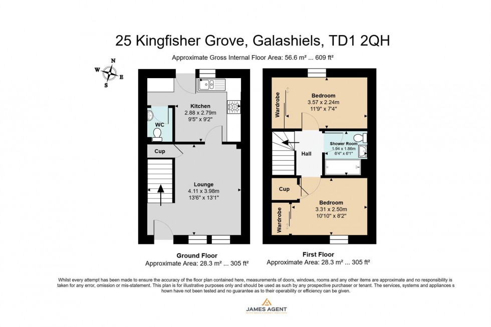 Floorplan for 25 Kingfisher Grove, Galashiels