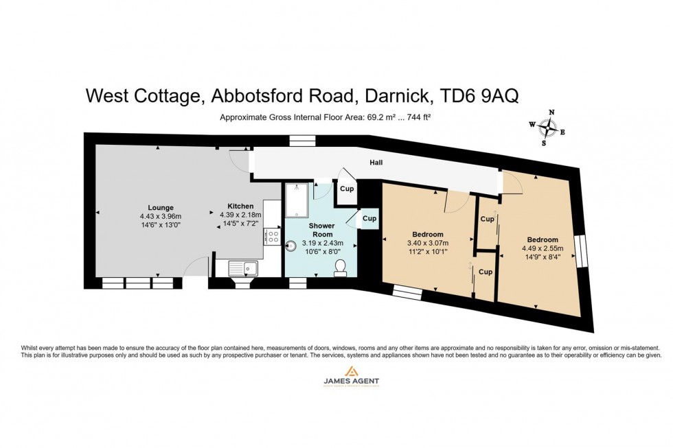 Floorplan for West Cottage, Darnick, Melrose