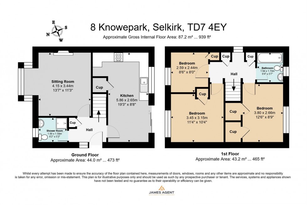 Floorplan for 8 Knowepark, Selkirk