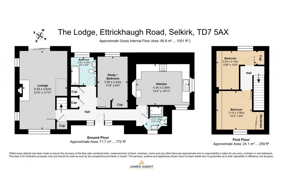 Floorplan for The Lodge, Ettrickhaugh Road, Selkirk