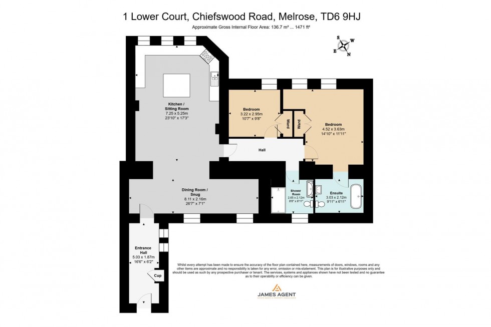 Floorplan for 1 Lower Court, Chiefswood Road, Melrose