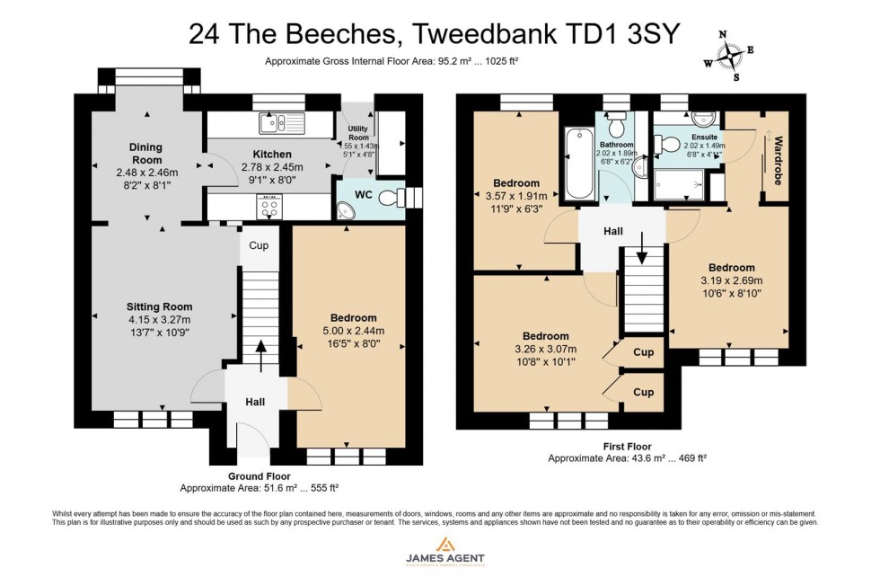 Floorplan for 24 The Beeches, Tweedbank, Galashiels