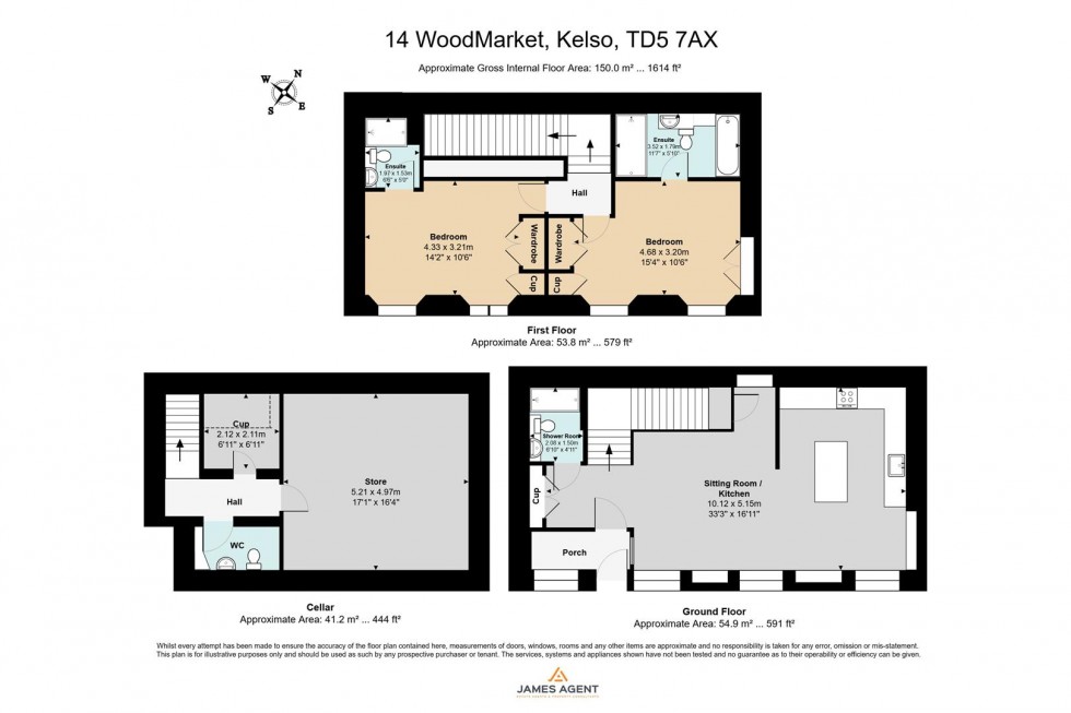 Floorplan for 14 Woodmarket, Kelso