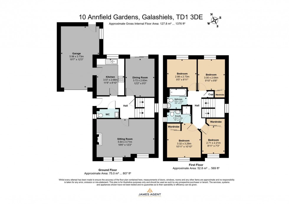 Floorplan for 10 Annfield Gardens, Galashiels