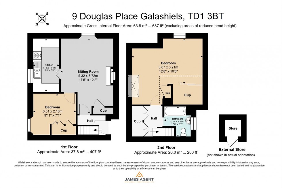 Floorplan for 9 Douglas Place, Galashiels