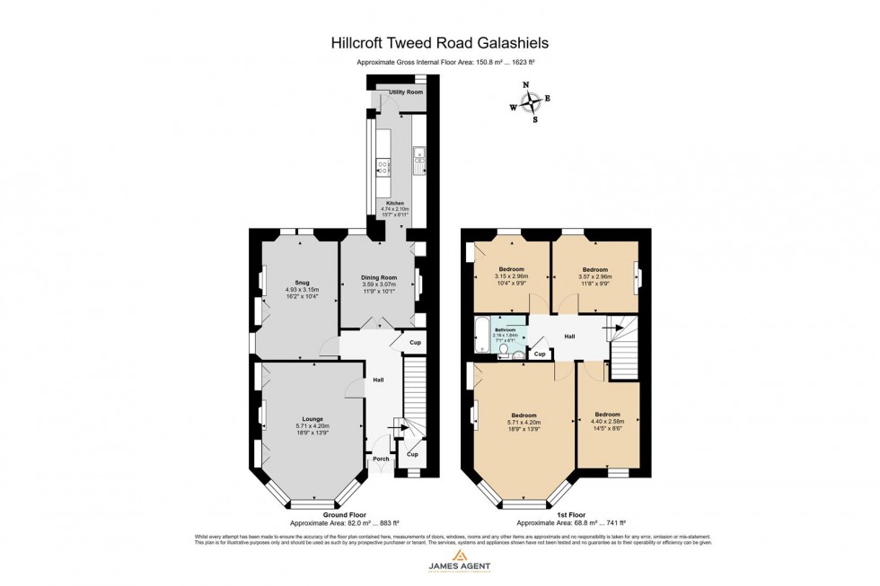 Floorplan for Hillcroft, Tweed Road, Galashiels