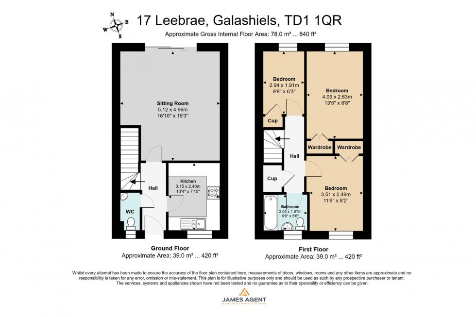 Floorplan for 17 Leebrae, Galashiels