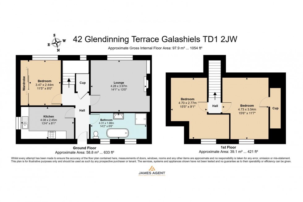 Floorplan for 42 Glendinning Terrace, Galashiels