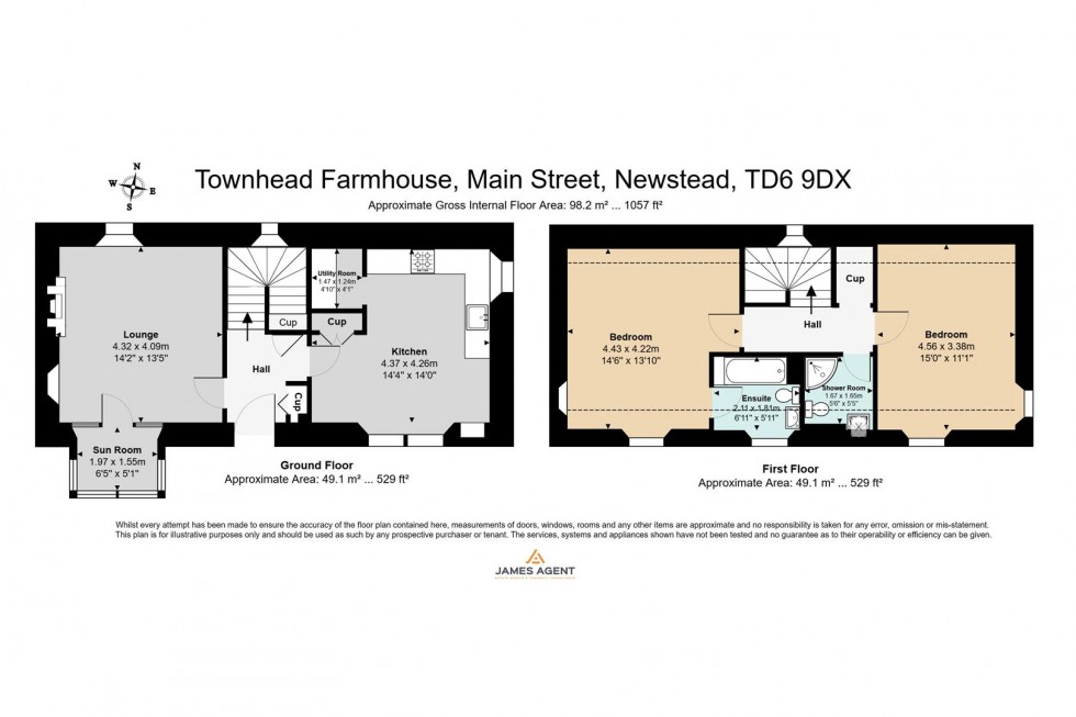 Floorplan for Townhead Farmhouse, Newstead, Melrose