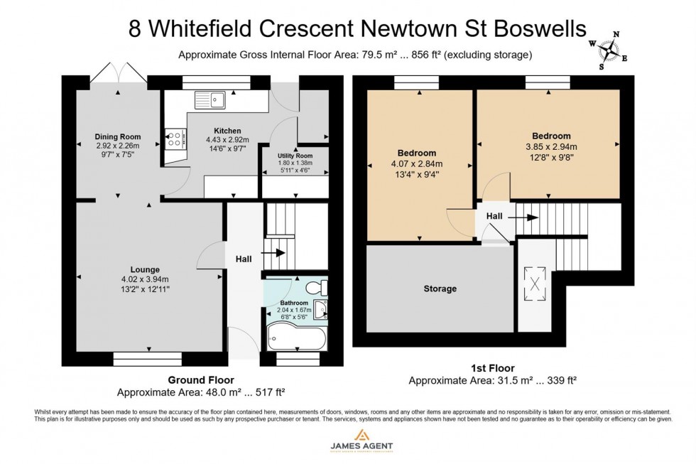 Floorplan for 8 Whitefield Crescent, Newtown St. Boswells