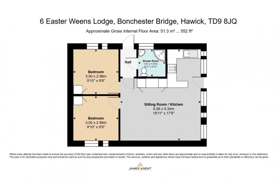 Floorplan for 6 Easter Weens Lodge, Bonchester Bridge, Hawick
