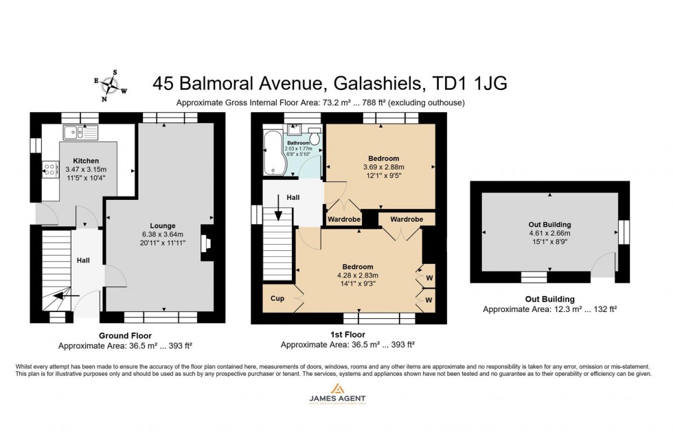 Floorplan for 45 Balmoral Avenue, Galashiels