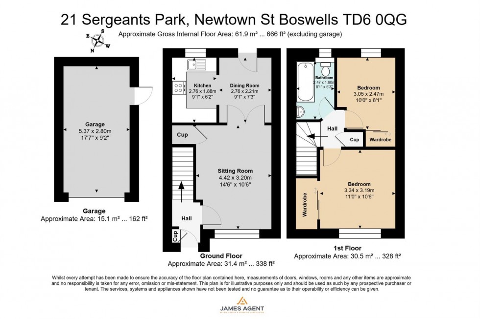 Floorplan for 21 Sergeants Park, Newtown St. Boswells, Melrose