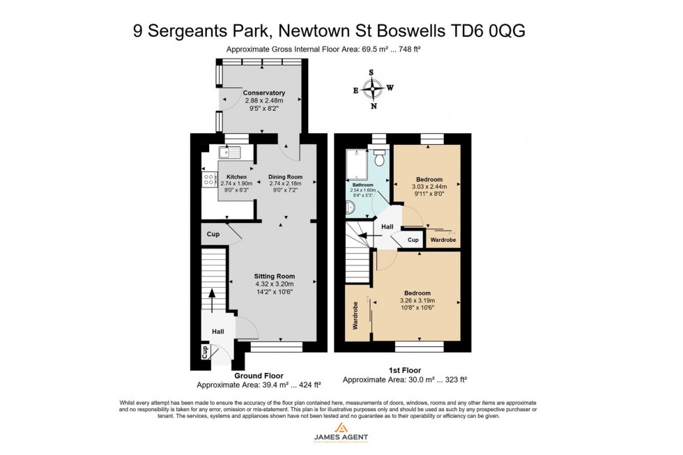 Floorplan for 9 Sergeants Park, Newtown St. Boswells