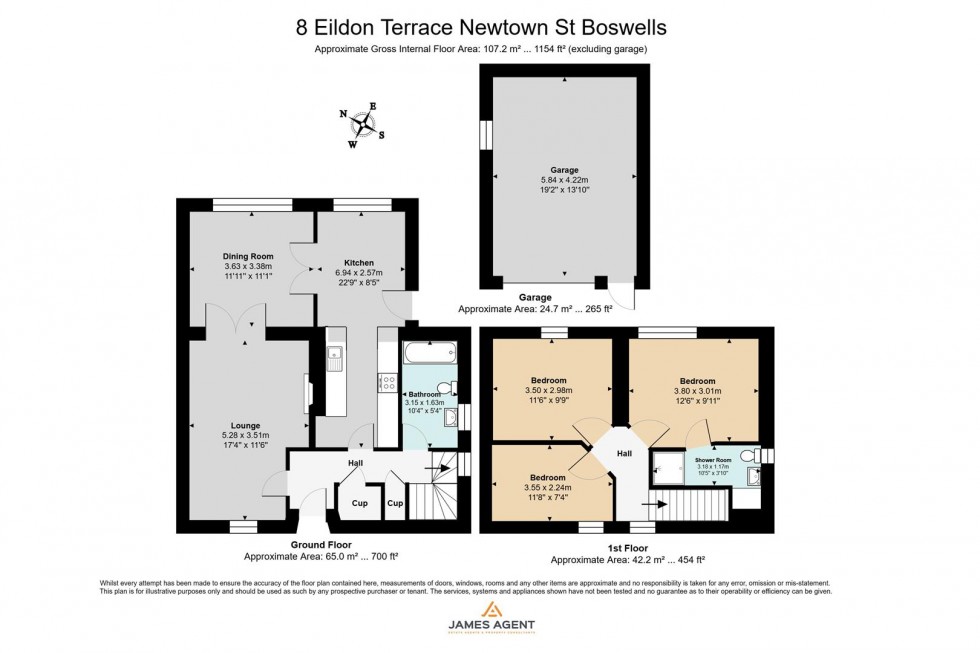 Floorplan for 8 Eildon Terrace, Newtown St. Boswells, Melrose