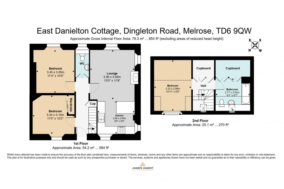 Floorplan for East Danielton Cottage, Dingleton Road, Melrose