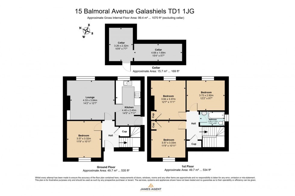 Floorplan for 15 Balmoral Avenue, Galashiels