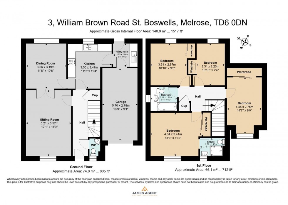 Floorplan for 3 William Brown Road, St. Boswells, Melrose