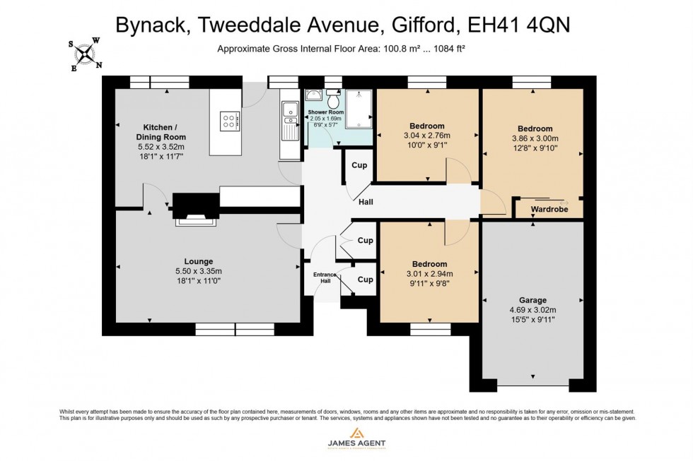 Floorplan for Bynack, Tweeddale Avenue, Gifford
