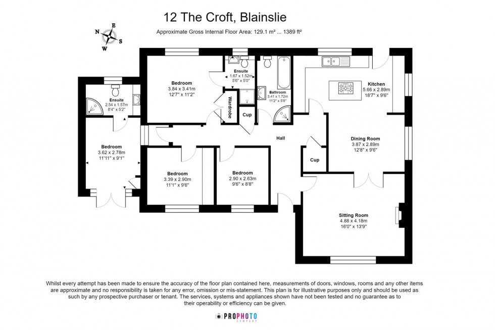 Floorplan for 12 The Croft, Blainslie