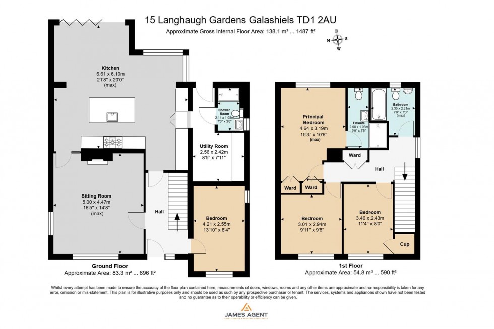 Floorplan for 15 Langhaugh Gardens, Galashiels