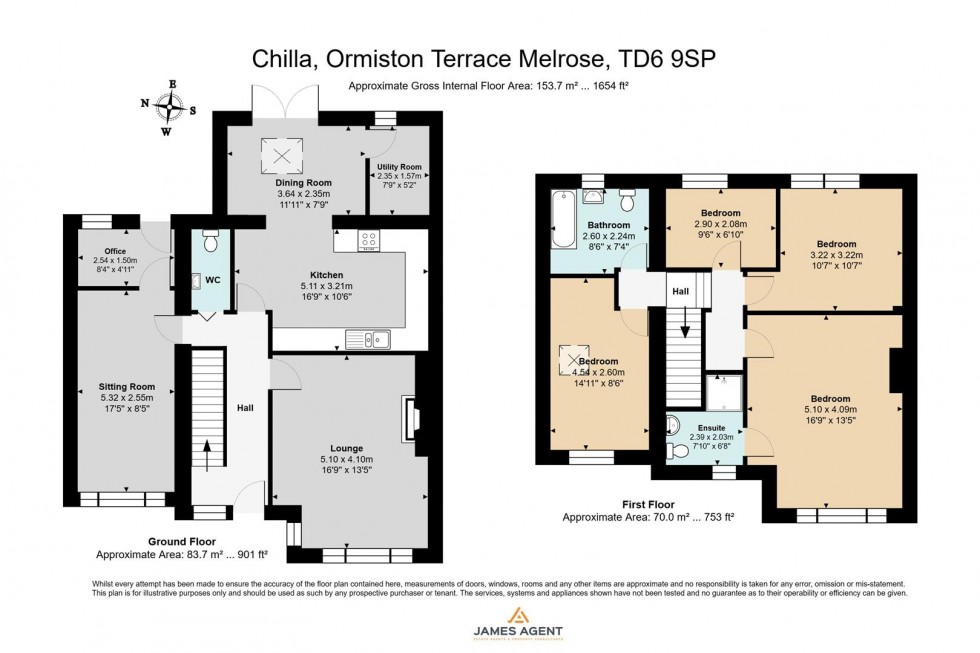 Floorplan for Chilla, Ormiston Terrace, Melrose