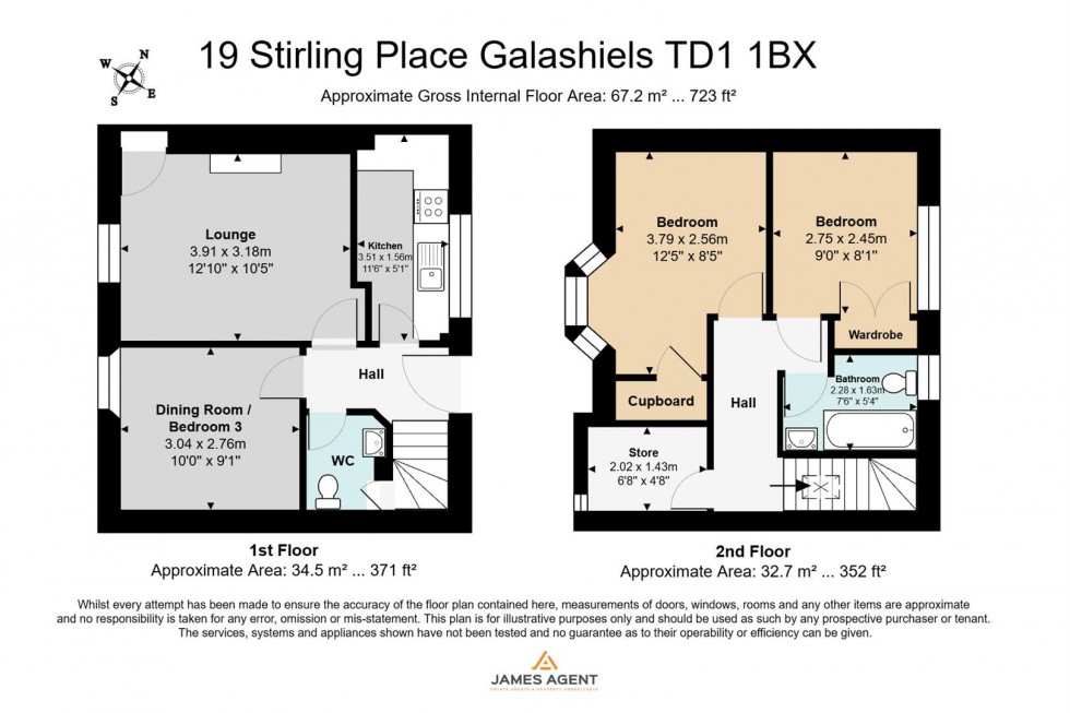 Floorplan for 19 Stirling Place, Galashiels