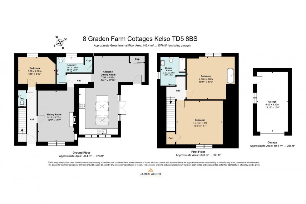 Floorplan for 8 Graden Farm Cottages, Kelso