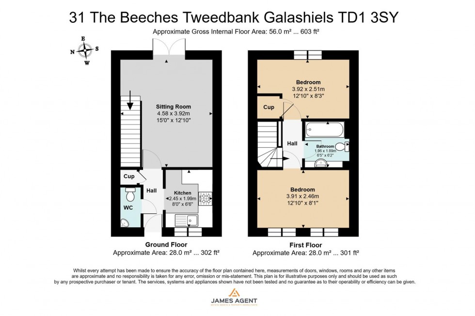 Floorplan for 31 The Beeches, Tweedbank, Galashiels