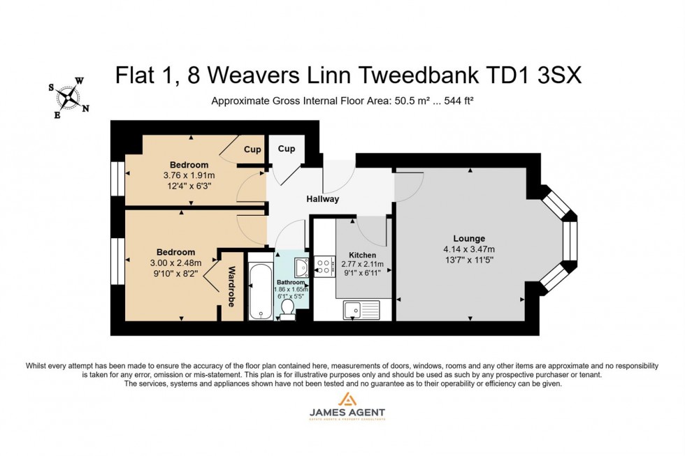 Floorplan for 8/1 Weavers Linn, Tweedbank, Galashiels