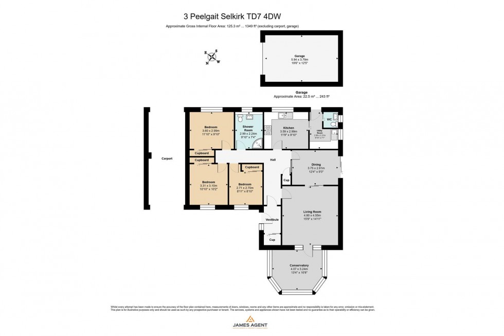Floorplan for 3 Peelgait, Selkirk