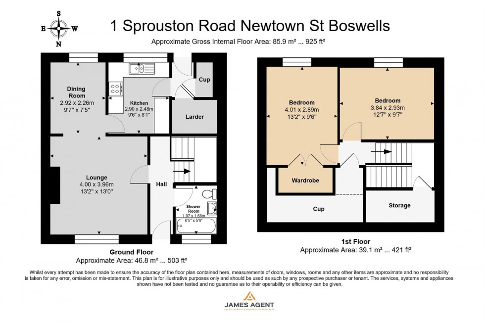 Floorplan for 1 Sprouston Road, Newtown St. Boswells, Melrose