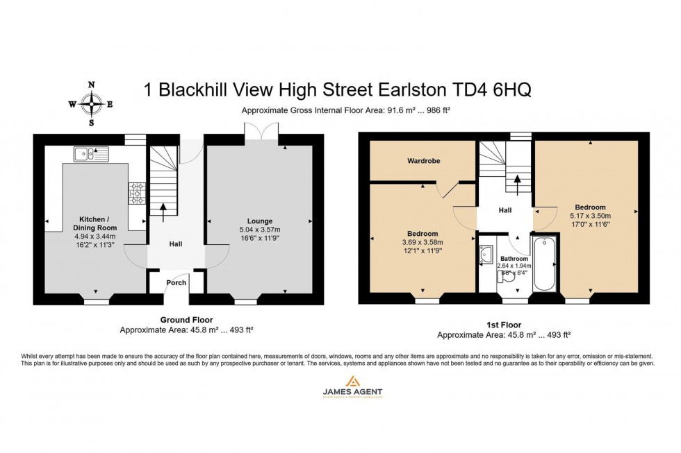 Floorplan for 1 Blackhill View, High Street, Earlston