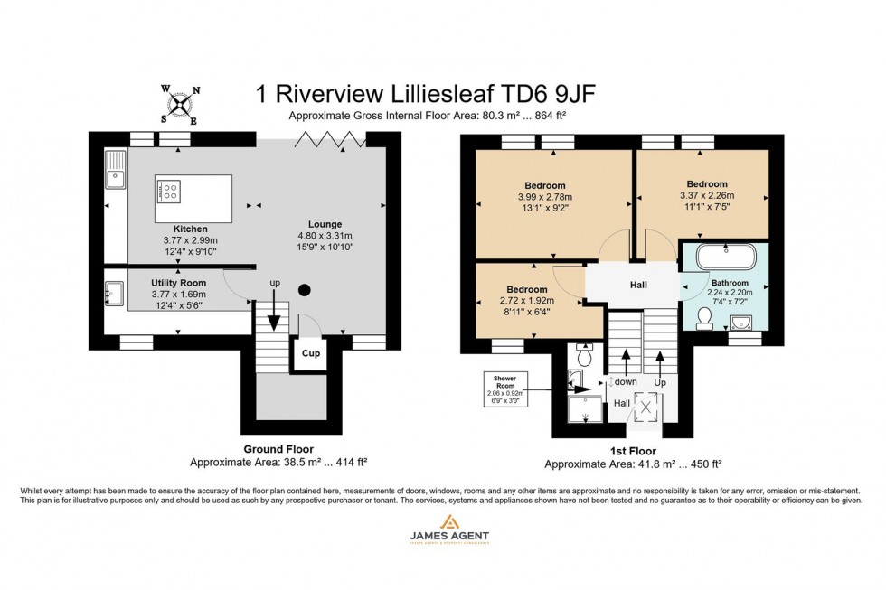 Floorplan for 1 Riverview, Lilliesleaf, Melrose