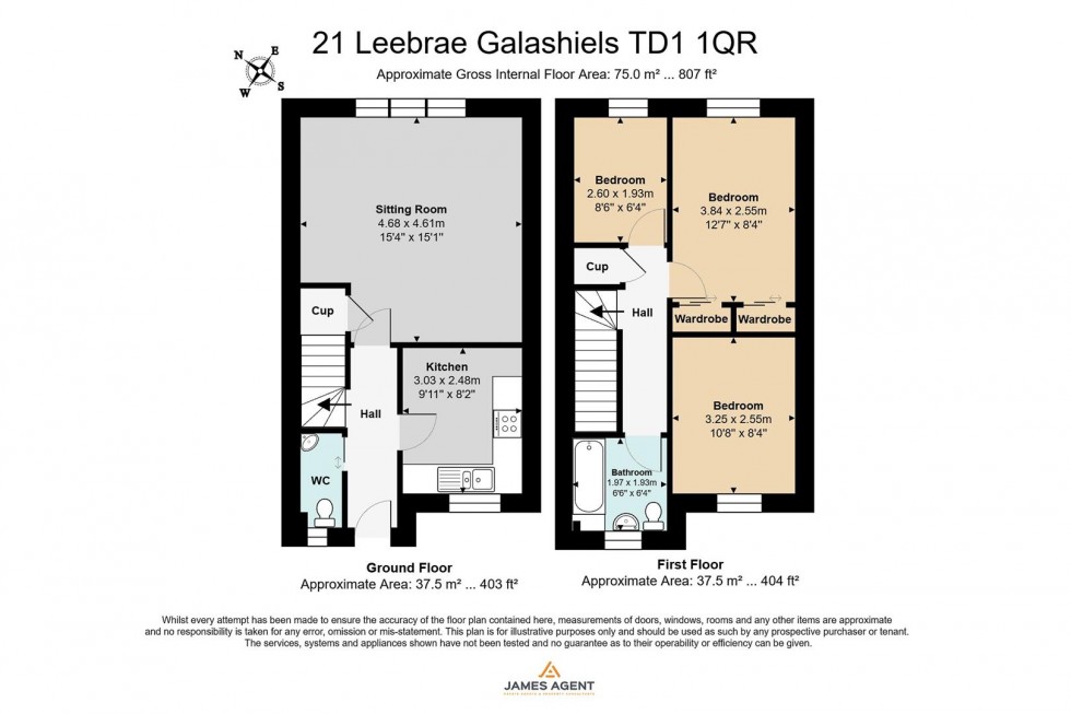 Floorplan for 21 Leebrae, Galashiels