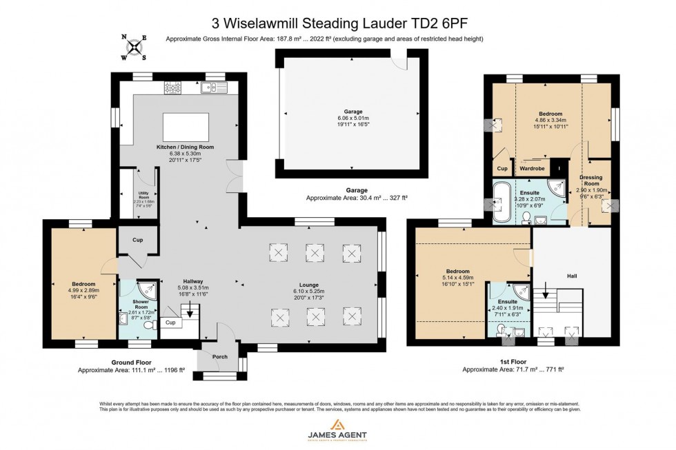 Floorplan for 3 Wiselawmill Steading, Lauder, TD2 6PF