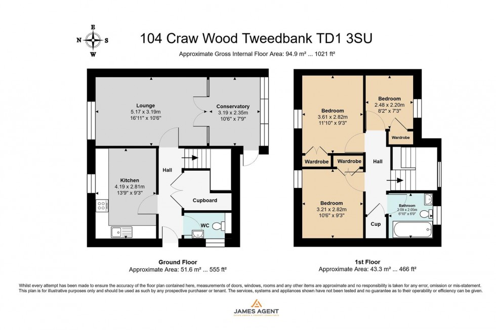 Floorplan for 104 Craw Wood, Tweedbank, Galashiels