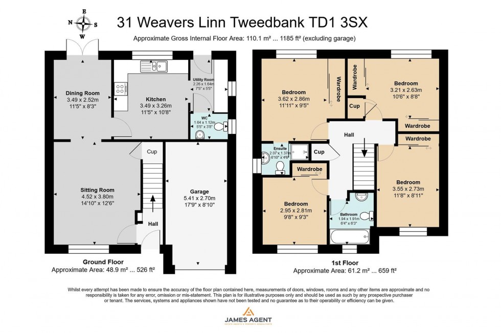 Floorplan for 31 Weavers Linn, Tweedbank, Galashiels
