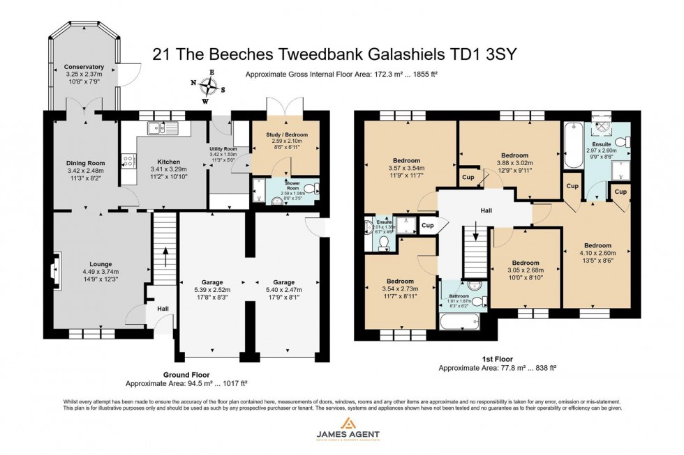 Floorplan for 21 The Beeches, Tweedbank, Galashiels