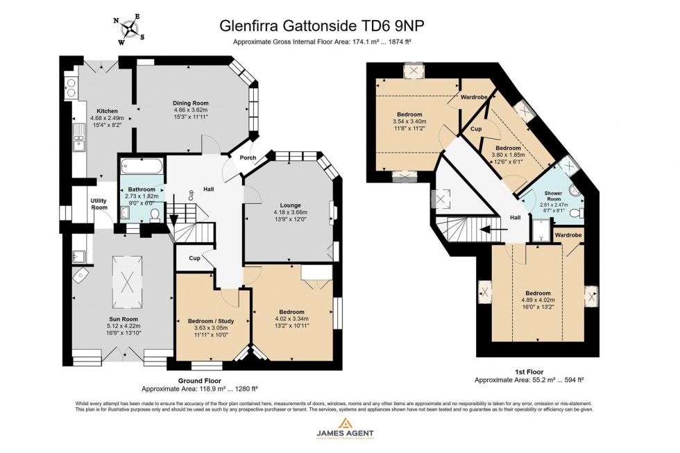 Floorplan for Glenfirra, Gattonside, Melrose, TD6 9NP