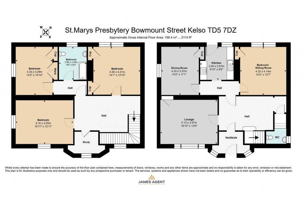 Floorplan for St Mary's Presbytery, Bowmont Street, Kelso