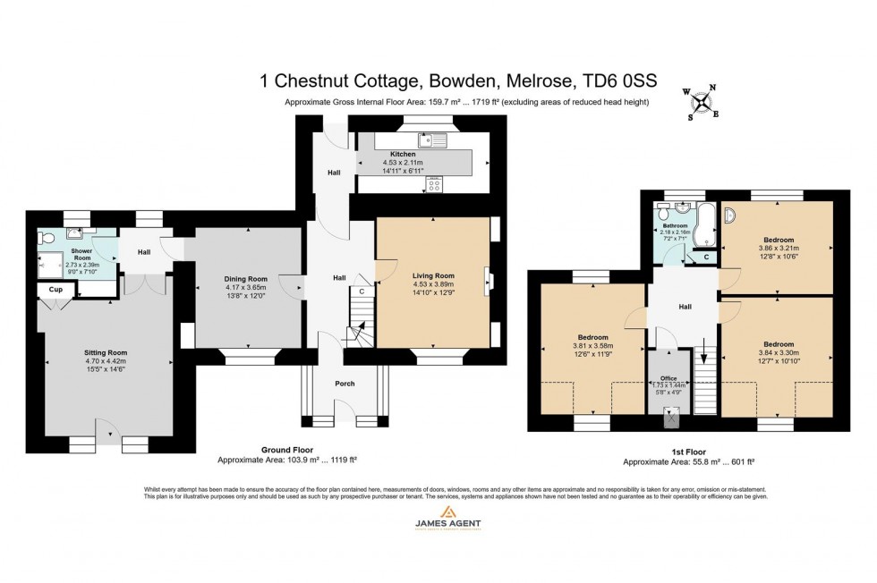 Floorplan for 1 Chestnut Cottage, Bowden