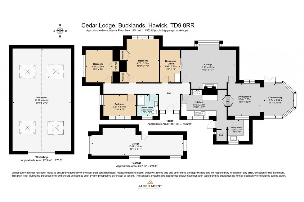 Floorplan for Cedar Lodge, Bucklands, Hawick